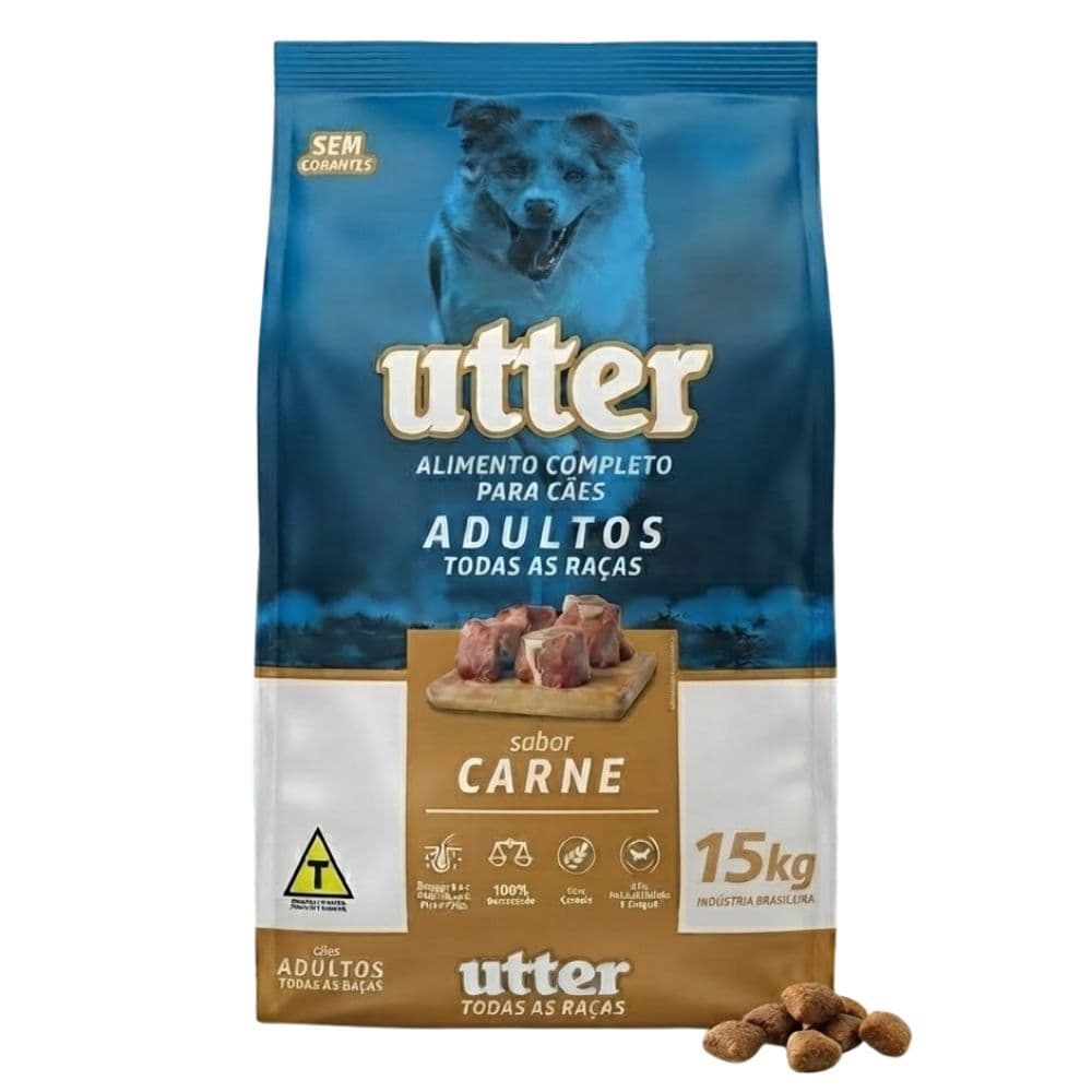 Ração Utter Para Cães Todos os Tamanhos Sabor Carne 15kg