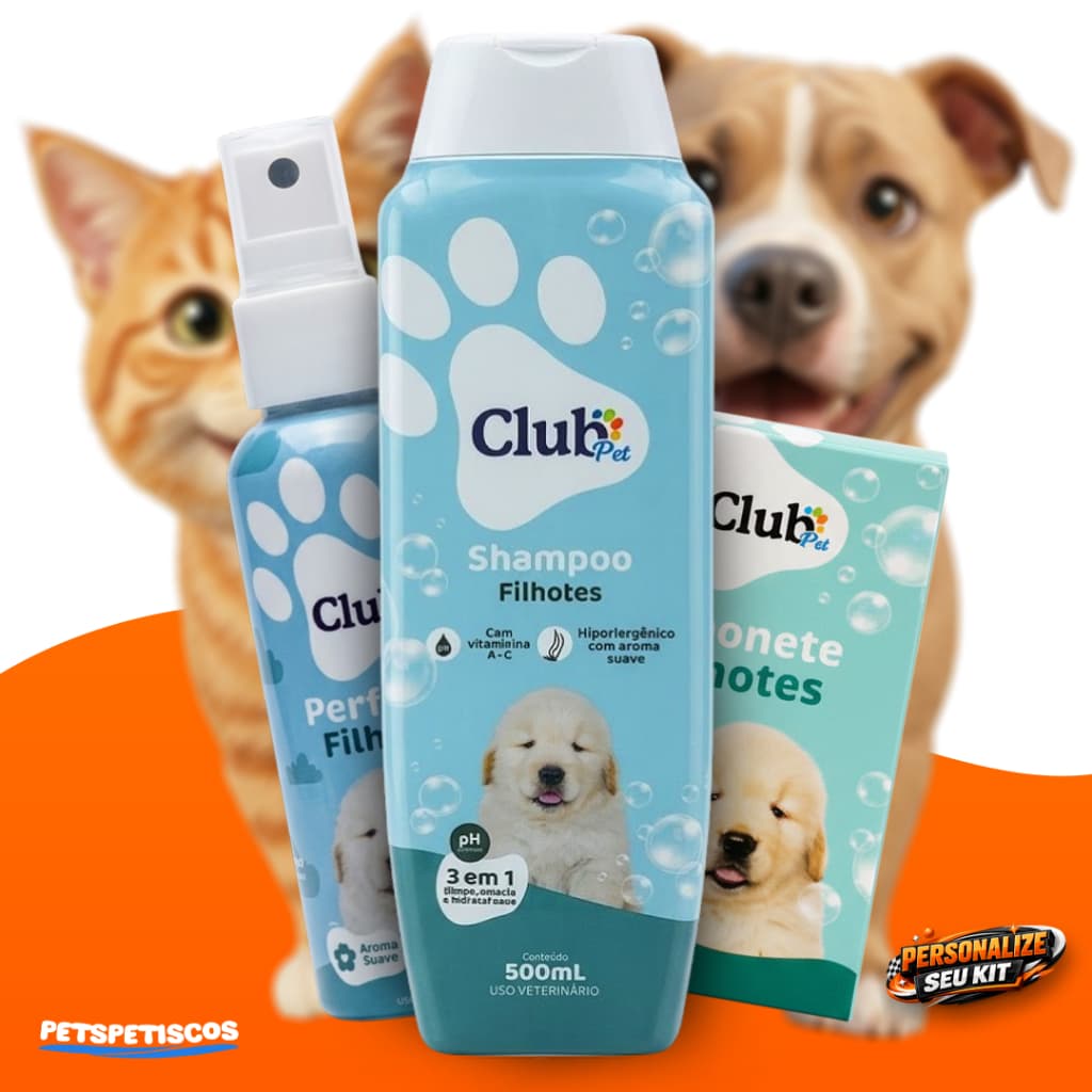 Shampoo Para Cachorro Profissional Filhotes Kit Com Perfume e Sabonete Personalize o Seu