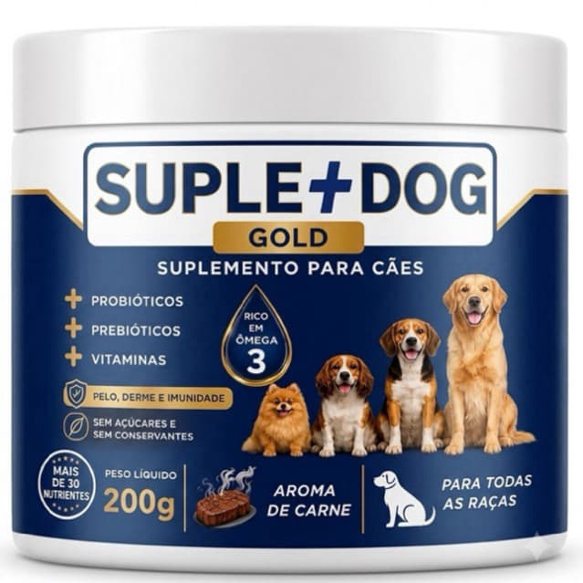 Suplemento Cachorro Probióticos Ômega 3 Pele Pelagem Coceira Queda de Pelos Imunidade Lágrima Ácida