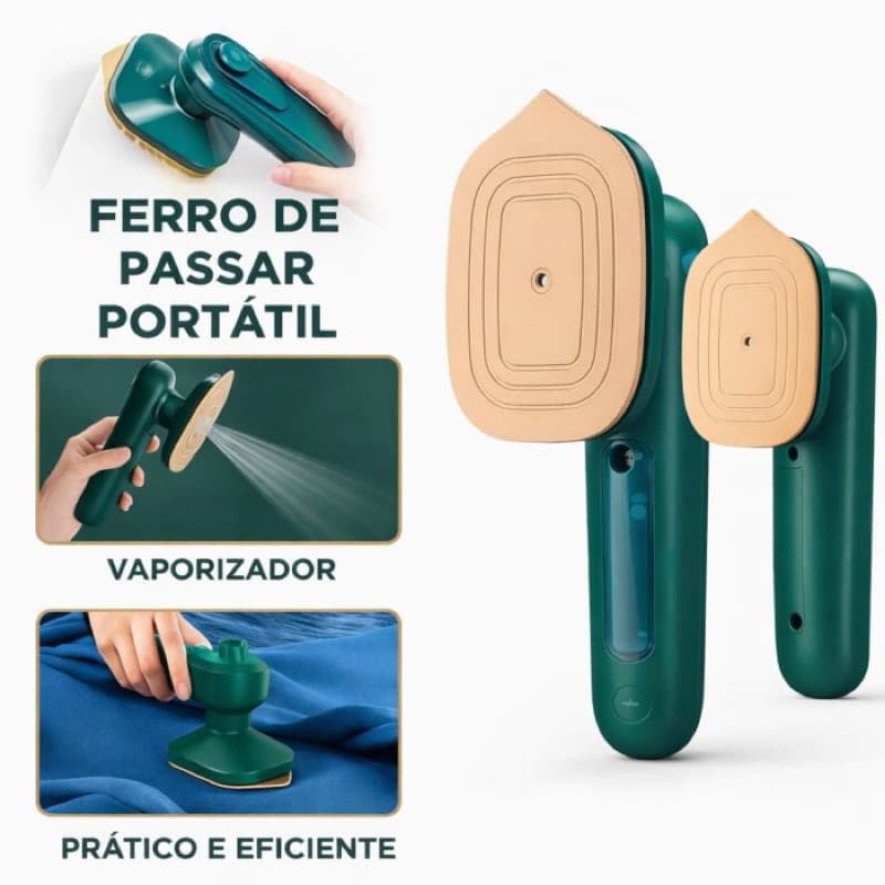 Mini Ferro a Vapor Portátil ST-514 para Viagem Passa a Seco e Vapor Compacto