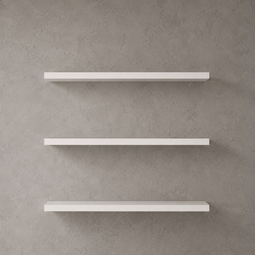 Kit 3 Prateleiras Flutuantes MDF 30cm Branca Nicho Suspenso Suporte Invisível Parede