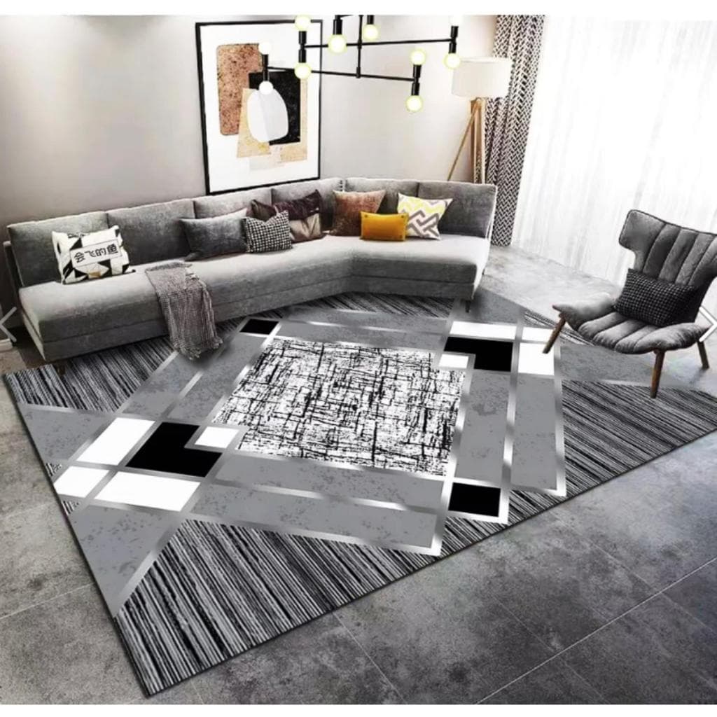 Tapete 1x1,40 Antiderrapante Lavável Estampa Moderna sala, quarto, apartamento fácil de lavar durável e confortável