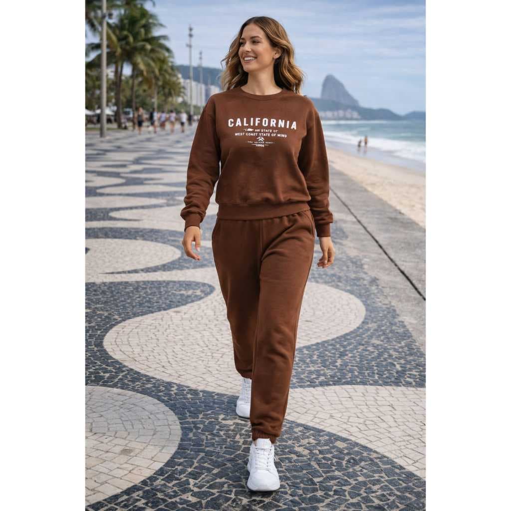 Conjunto Feminino Moletom | Conjunto Feminino Inverno | Moletom Feminino Flanelado | Conjunto Jogger