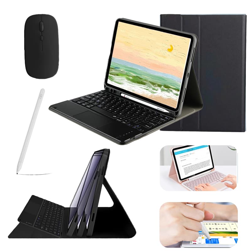 Capa Para Samsung Tab S6 Lite（P615/P613/P619/P620/P625） Com Teclado Touchpad Abnt2 E Mouse Sem Fio C/ Porta Caneta + Ç