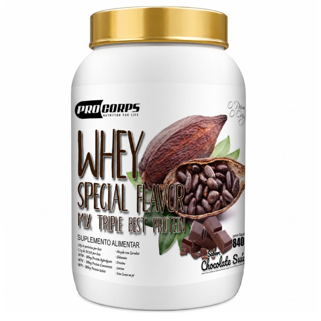 Whey Protein Special Flavor 840g Sabor Chocolate Suíço | Suplemento Proteico 3W Gourmet