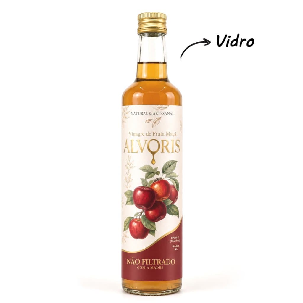 Vinagre de Maçã Orgânico Alvoris 500ML | Orgânico | Não Filtrado | Artesanal