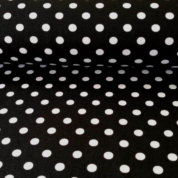 Tecido Tricoline 100% Algodão poás preto 50x150cm Patchwork Costura Criativa Artesanato