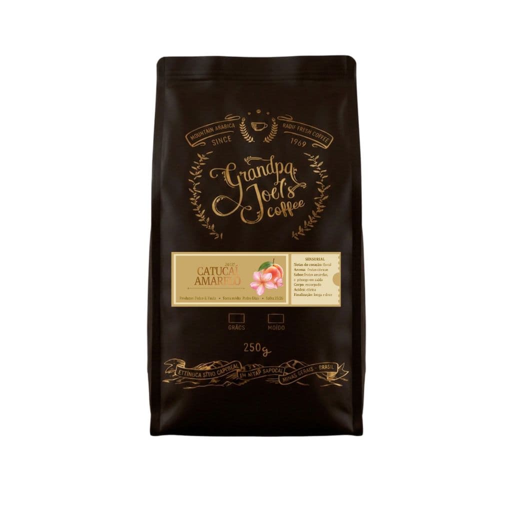 Café Especial Catucai 24/137 – 250g em Grãos | Torra Fresca da Fazenda Grandpa Joel's Coffee