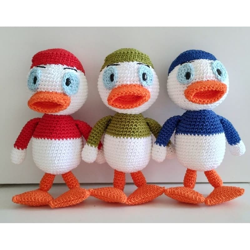 Kit Patinhos Amigurumi Huguinho Zezinho Luisinho Crochê Pato Donald