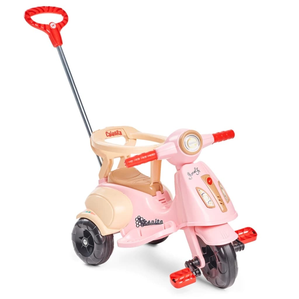 Triciclo Infantil Andador Carrinho De Passeio Motoquinha Totoka Buzina Pedal Haste Calesita