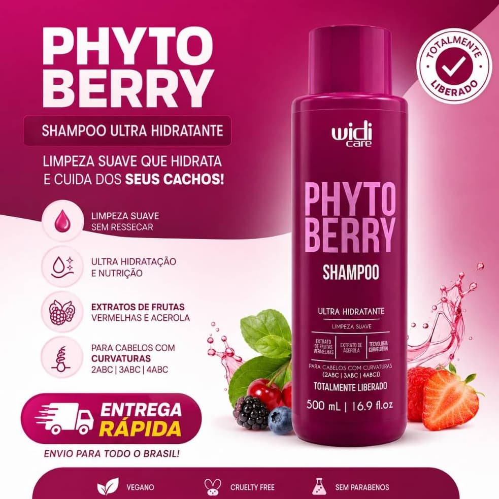 Shampoo Phytoberry Ultra Hidratante 500 ml Widi Care