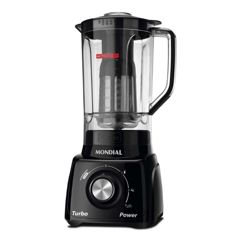 Liquidificador Mondial Turbo L-99 - Potente e Prático com Autolimpeza, 220V Preto