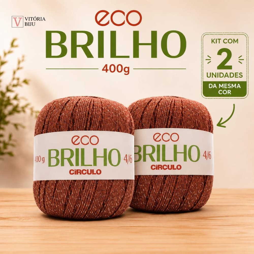 Kit Barbante Eco Brilho Círculo - Kit 2 Unidades de Cores Iguais | Fio para Crochê Original