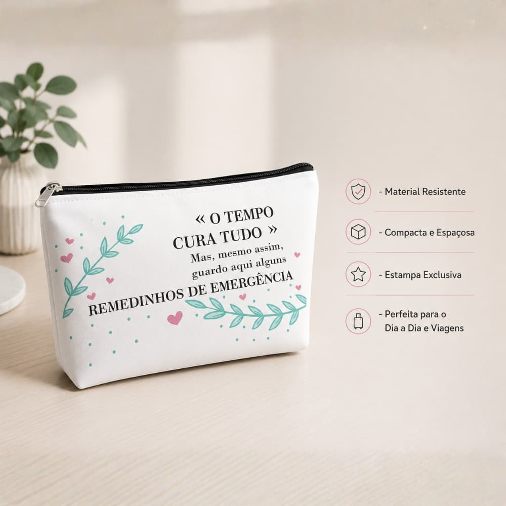 Necessaire Porta Remédios Grande Estampada Bolsa Kit Primeiros Socorros Várias Cores