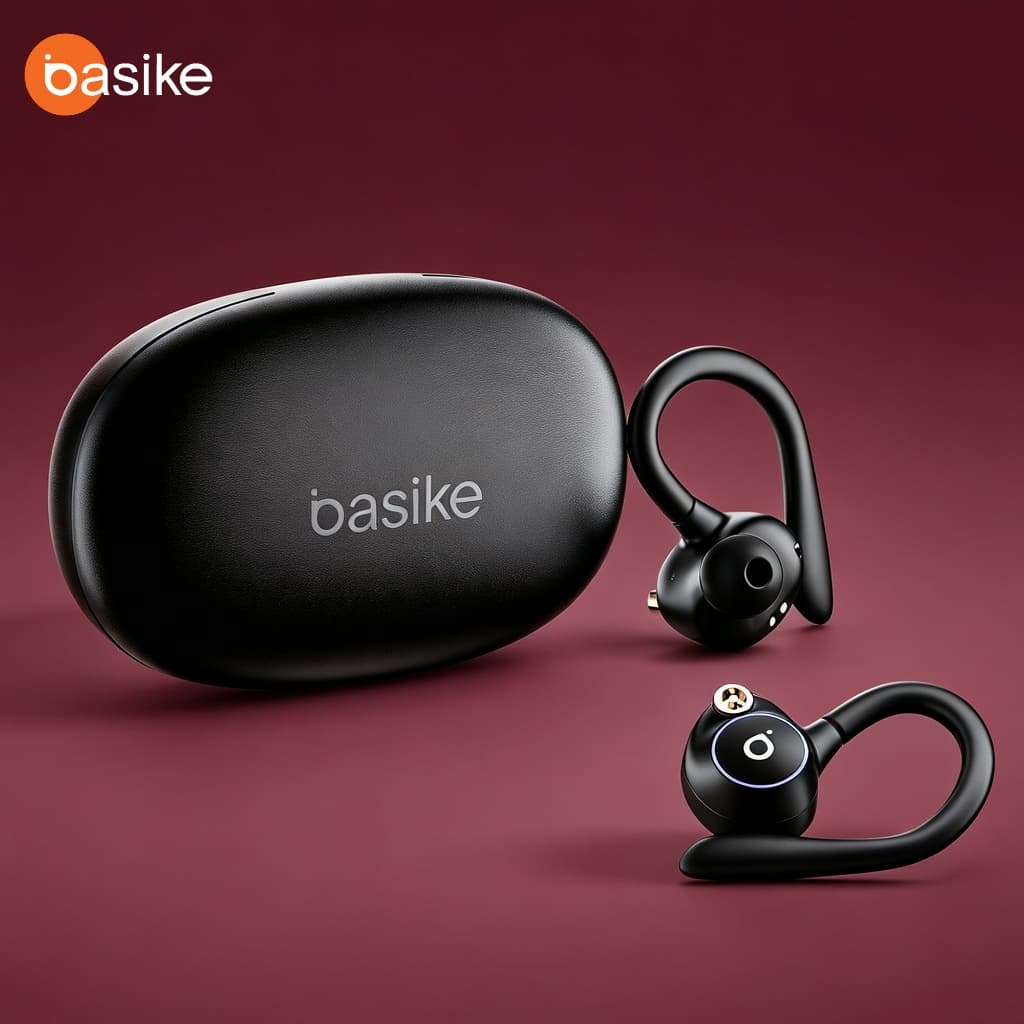 BASIKE Fones De Ouvido HiFi Sem Fio Bluetooth Fone Com Microfones Alta Fidelidade Som Estéreo Toque Inteligente Esportes