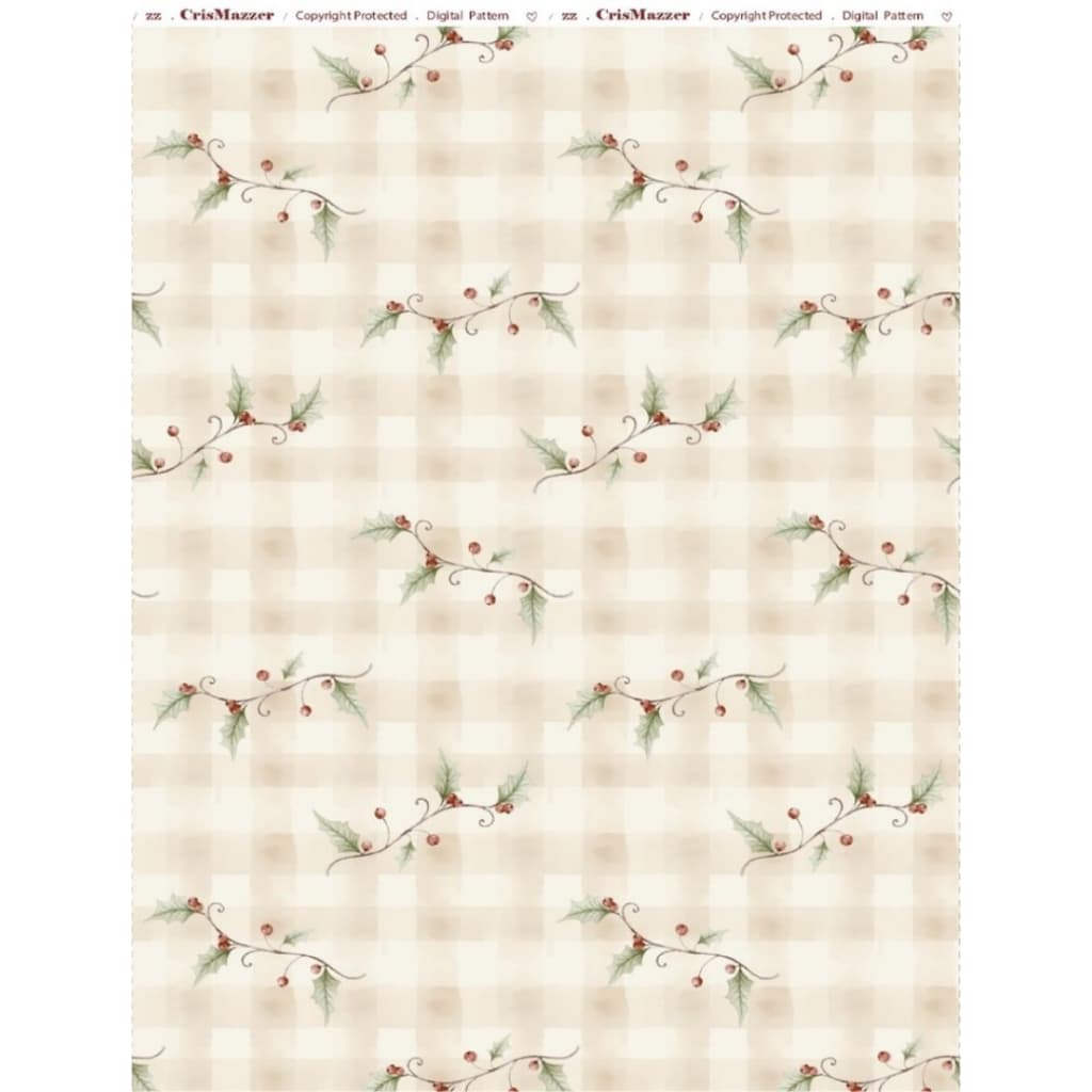 Tecido Patchwork 70X50 Pano de Copa Galhos Natal Sarja PCD47
