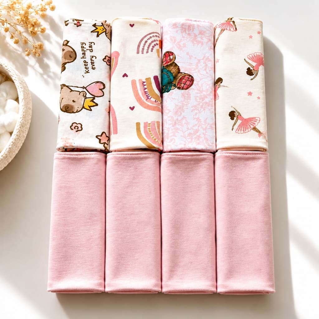 Kit 8 Pano Boca Bebê Fraldinha Toalha 100% Algodão Macio Estampado Sortido Enxoval Menino Menina Ros