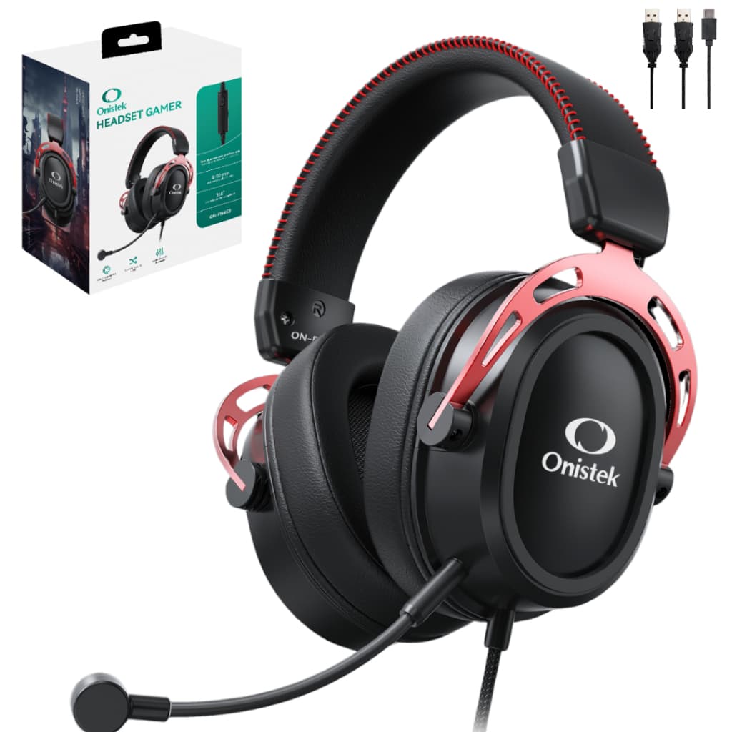 Fone Gamer Headset Profissional Com Fio 50mm Microfone Mute Type-C USB Para PC Notebook-Onistek
