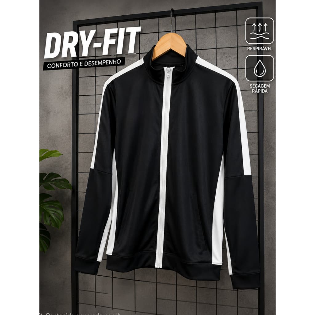 Jaqueta Masculina Dry Fit Esportiva com Zíper Leve Respirável Academia Treino Corrida Blusa Dry Fit