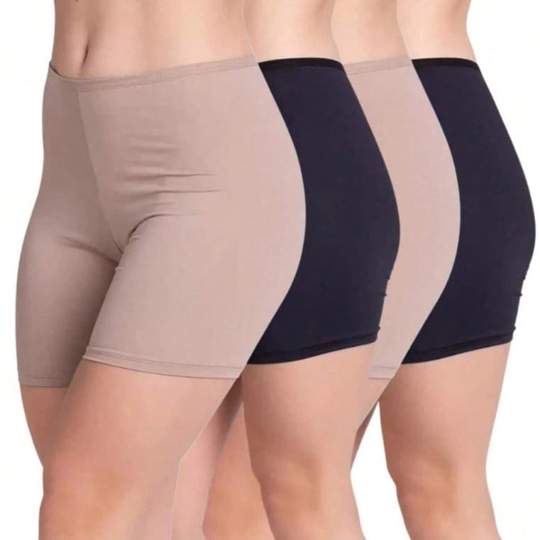 Kit 4 ou 2  Bermuda Short Plus Size Anagua Feminino Segunda Pele Vestido Microfibra Lingerie Moda