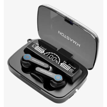 H'maston F925 Fone de ouvido Bluetooth 5.3 TWS Fones Sports Com Display E Led Luz