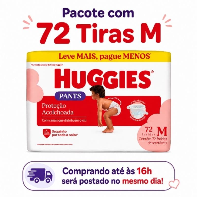 Fralda Descartável Huggies Supreme Care M - 72 ou 144 Unidades