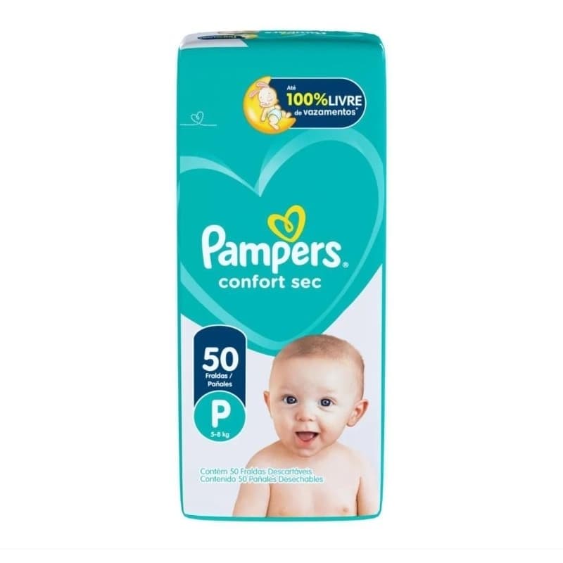 Fralda pampers confort sec 50u P