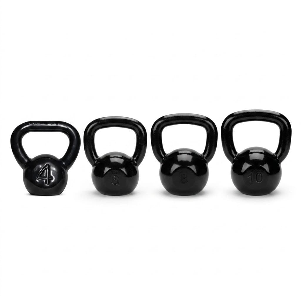 Kit Kettlebell Emborrachado 4kg 6kg 8kg Preto Academia Musculação Treino Funcional Crossfit Fitness Casa Profissional