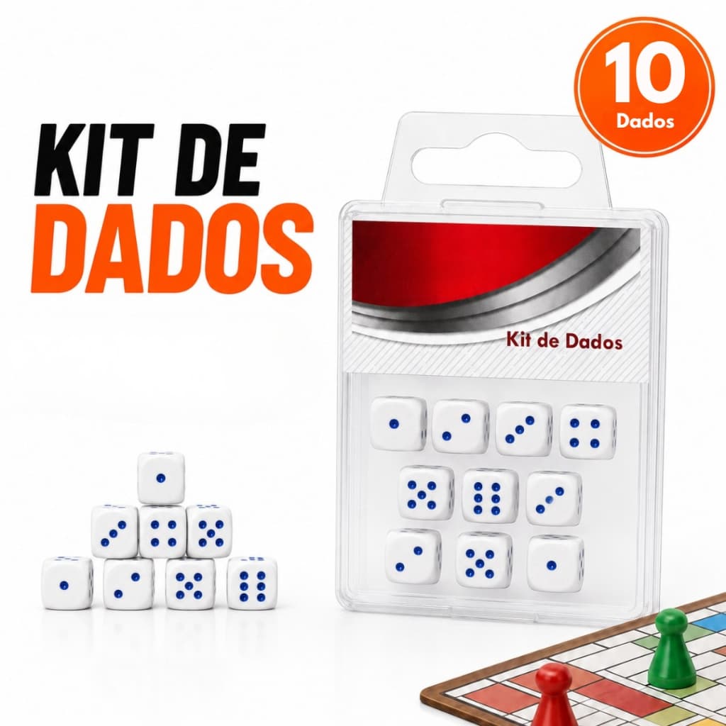 Kit Dados Jogos de Tabuleiro Ludo Cassino Brincadeiras Família Escolar Festas Sorte Jogos de Mesa