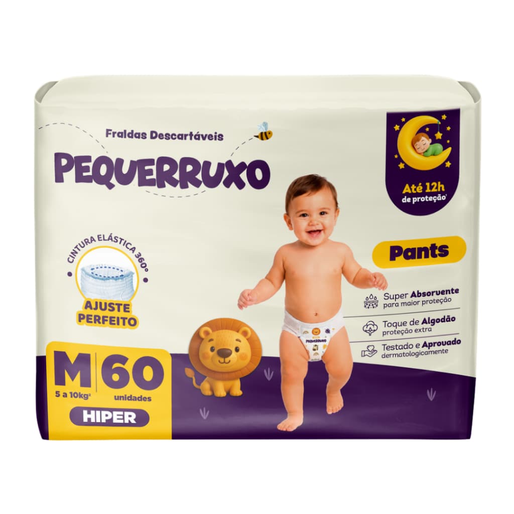 Fralda-Calça Infantil Descartável Pequerrucho Pants Shortinho Hiper