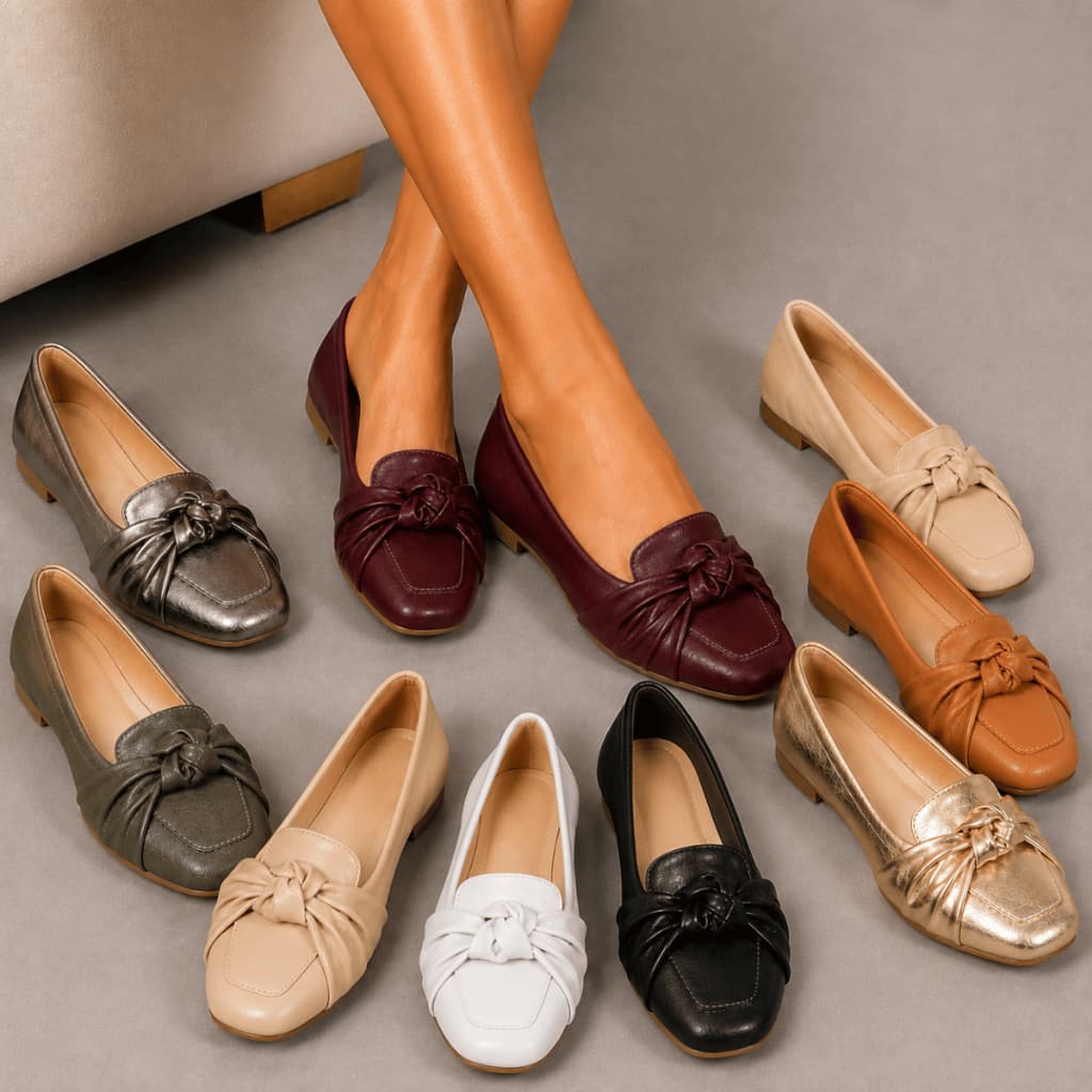 Mocassim Feminino Bico Quadrado Rasteira Feminina Sapato Confortável Calcado Mulher Blogueira