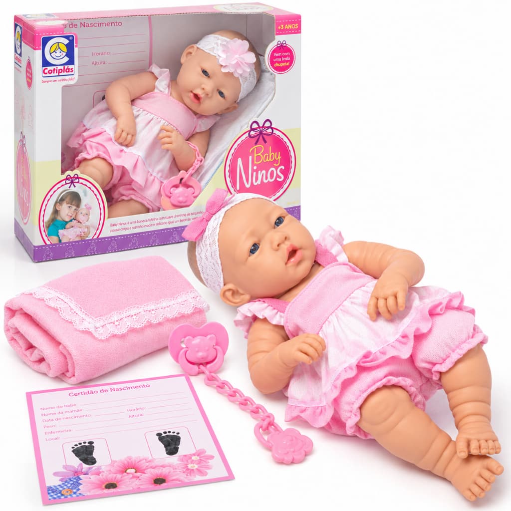 Boneca Bebê Reborn Realista Recém Nascido Newborn Ninos Menina Chupeta Acessórios Pode Banho Silicone Vinil Lavável 2964