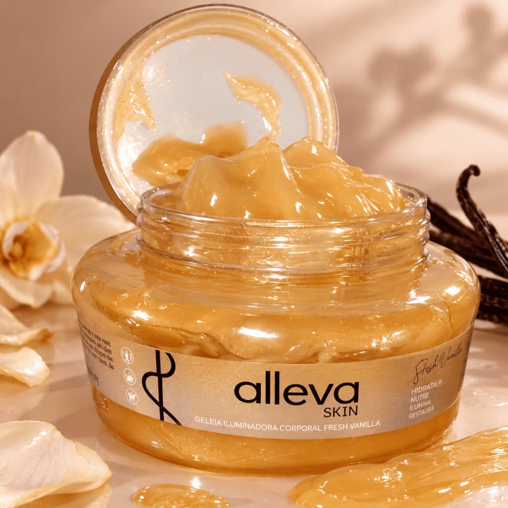 Geleia Iluminadora Corporal Alleva | Hidratante Corporal Efeito Glow | Escolha fragrância