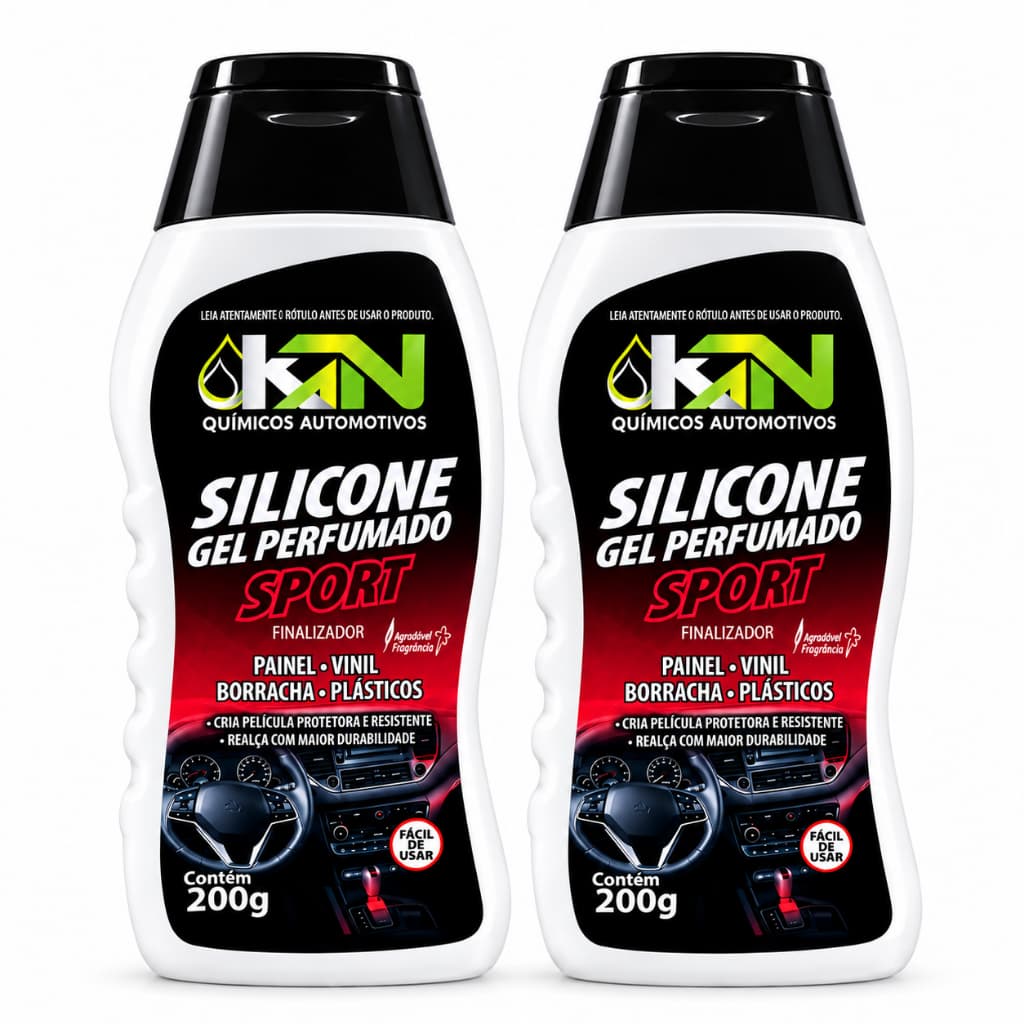 Kit 2 Silicone em Gel Perfumado Sport Kn Para Painel Vinil Plástico Carro Moto Automotivo Revitalizador