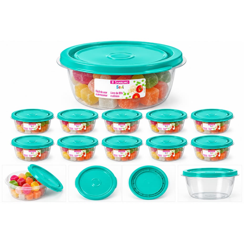 Kit Pote Hermético Sanremo Multiuso 4 Modelos Cozinha Organizador | TopZera