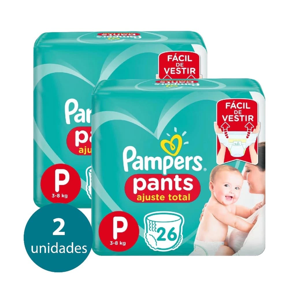 KIT 2 Pacotes Fraldas Infantil Descartáveis Pampers Pants Tamanho P - 52 Fraldas