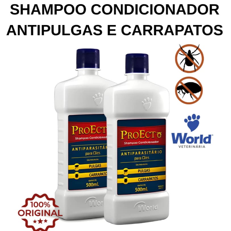 Shampoo Para Cachorro Antipulgas Carrapatos Piolhos World Veterinária Shampoo Antiparasitário Para Cães 500ml