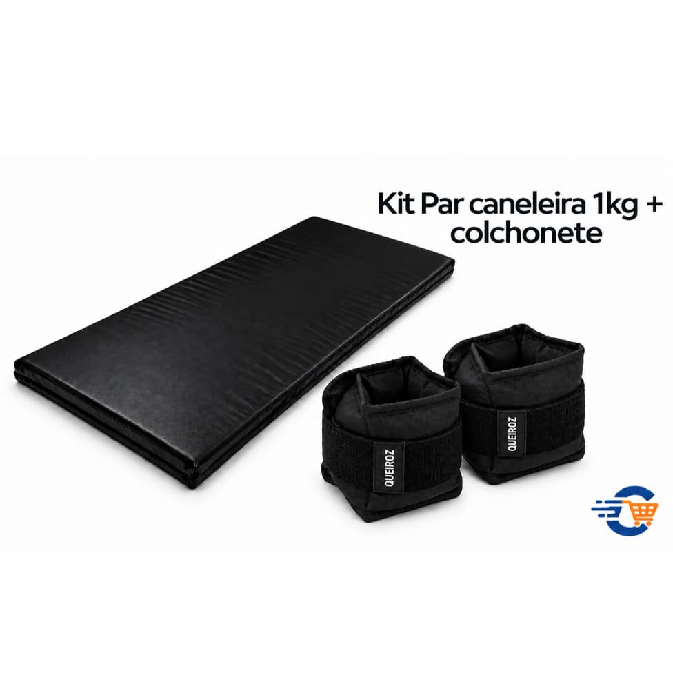 Kit Par de Caneleiras 1kg com Colchonete para Academia Treino Musculação Fitness