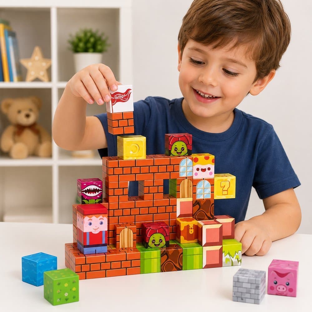 Lego Bloco montar Magnético Infantil com 60 e 125 peças