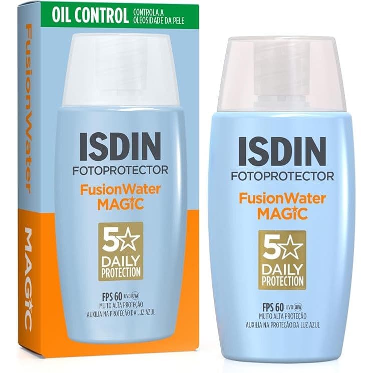 Protetor Solar Facial ISDIN Fusion Water 5 Stars FPS 60 sem cor - 50ml