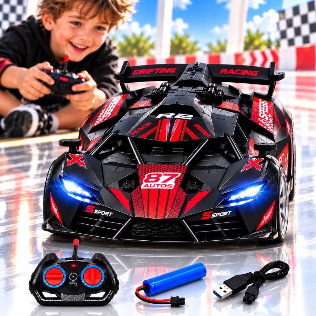 Carrinho de Controle Remoto Drift Com Farol Carrinho Controle Remoto Drift Bugatti Recarregável