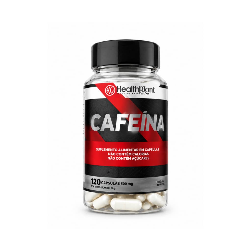 Cafeína 200mg 120 Cápsulas Health Plant Suplemento Pré-Treino Energia e Foco