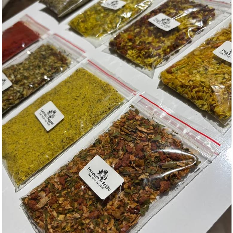 Kit de Temperos e Condimentos - 12 Unidades 30g, Variedade Completa para Cozinha