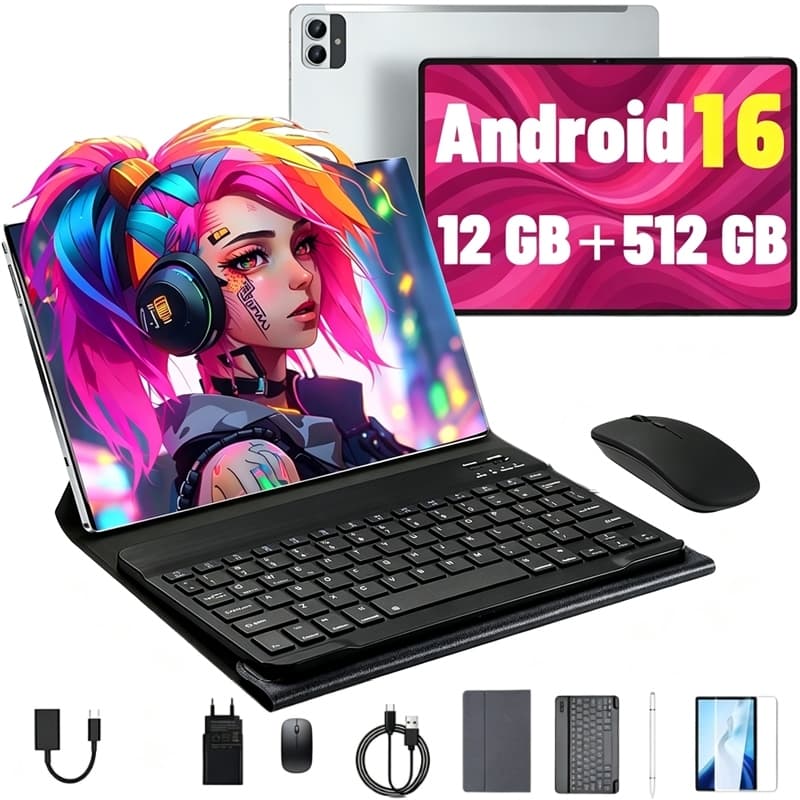 Pad 12 Tablet 12GB RAM 512GB ROM Android 15, 10.1 polegadas, câmera 16MP+32MP, bateria 10000mAh, suporta 5G