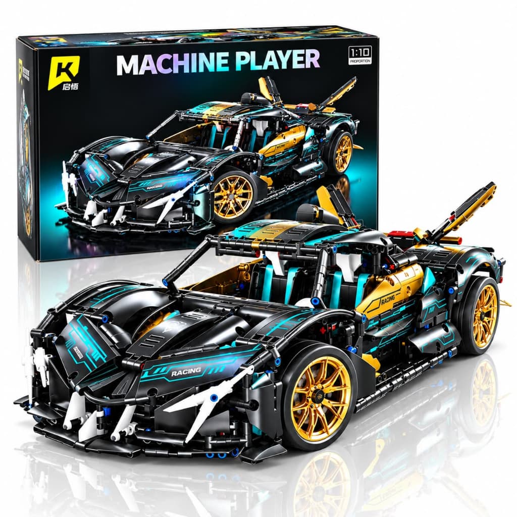 Super Carro Technic Blocos de Montar Lamborghini Veneno  2113 Peças 1:10 Com Caixa Compatível com Lego