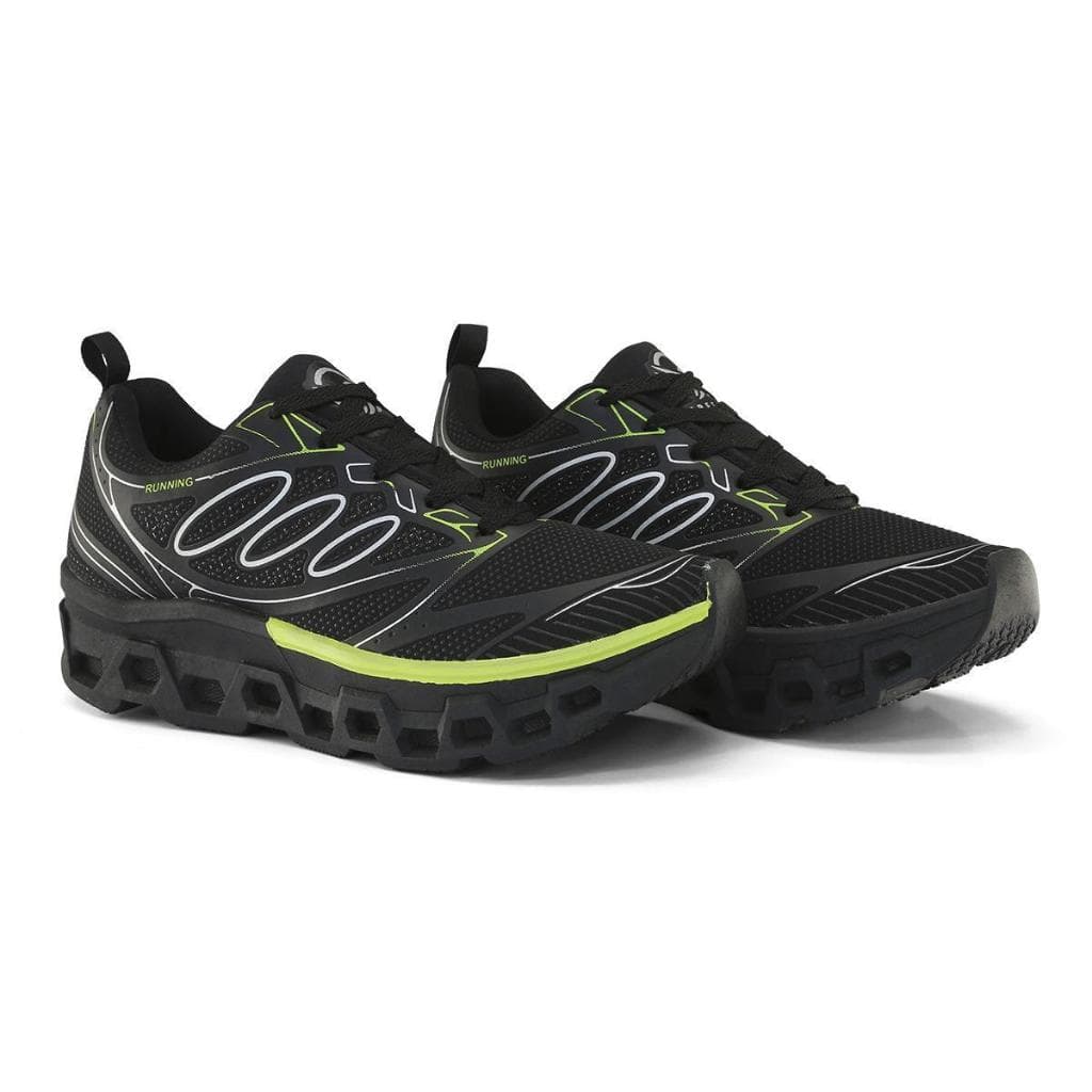 Tenis Masculino Escolar Academia Original FREEDOM Corrida Caminhada Lançamento PROMOCAO EVOUTION PRETO LIMAO VERDE