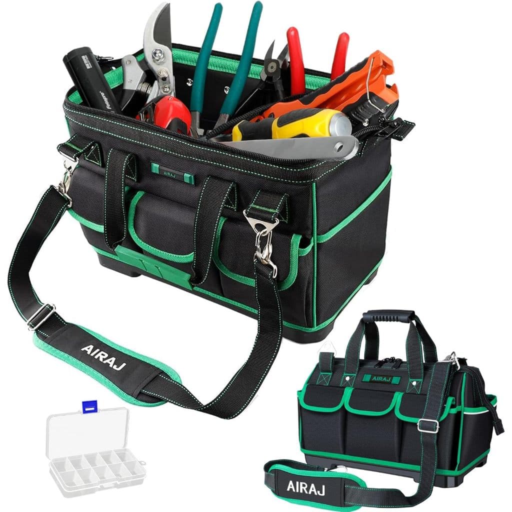 AIRAJ Bolsa de ferramentas resistente, bolsa de ferramentas de boca larga de 45 cm