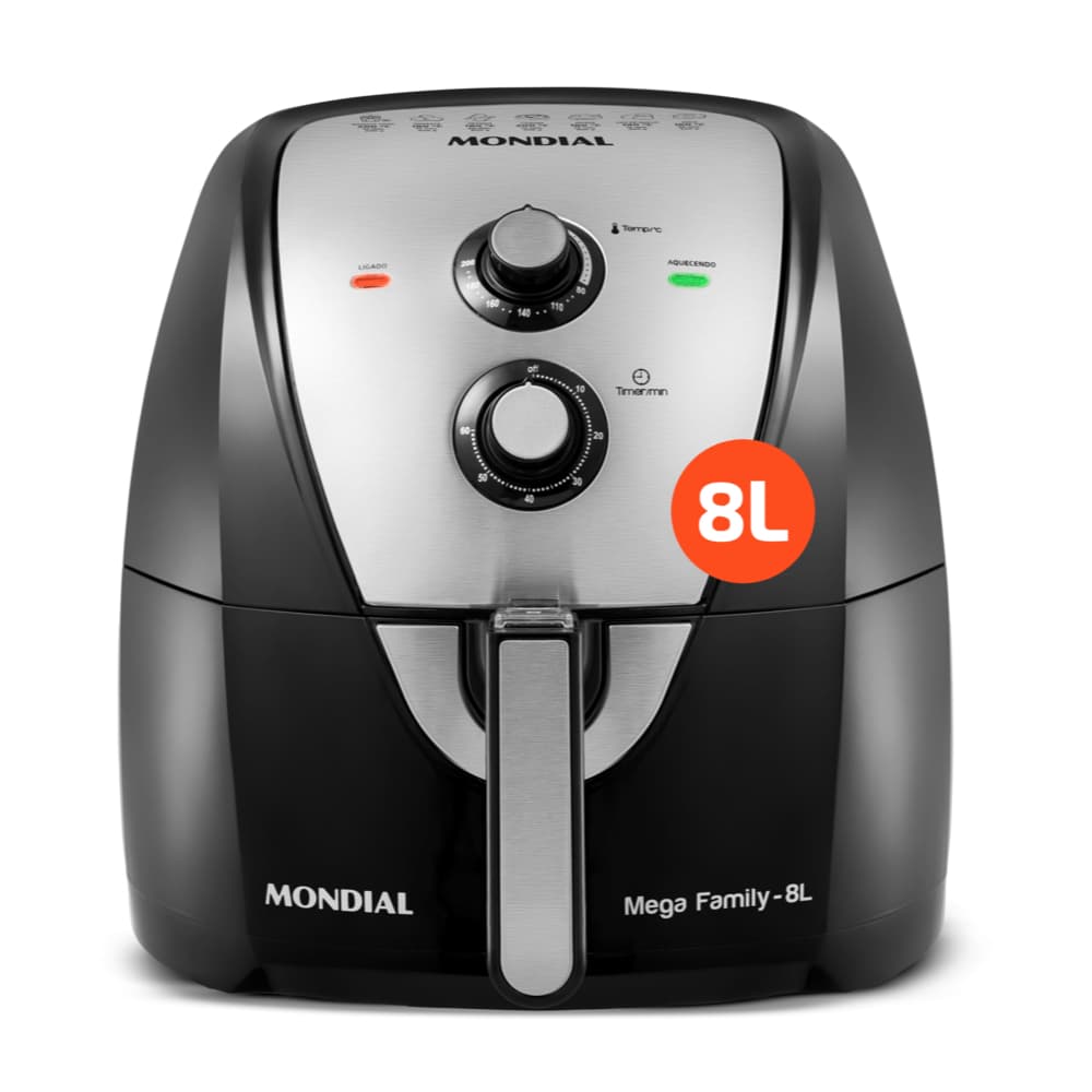 Fritadeira Sem Óleo Air Fryer 8L Mondial Preto 1900W - AFN-80-BI 127V