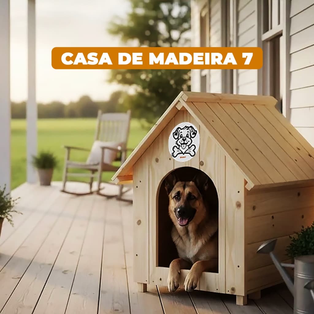 Casa casinha Feita de madeira pinus N7 para cachorro Caes