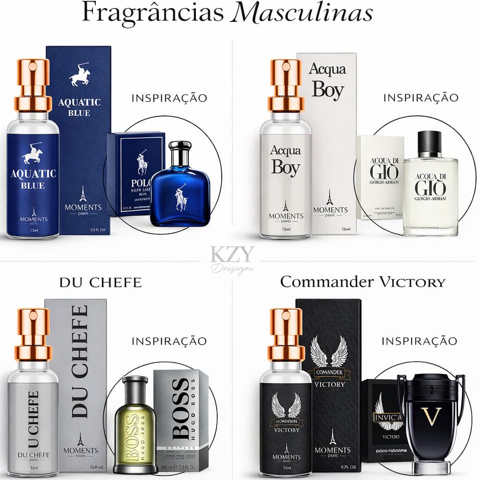 Perfume Masculino Fragrancia Importado Masculino Homem Eau de Parfum Pequeno 15ML Moments Grife Luxo